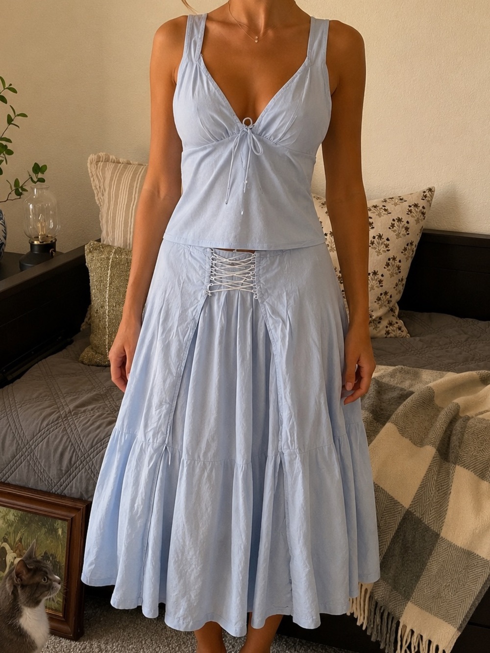 Dreamy two piece vintage skirt set